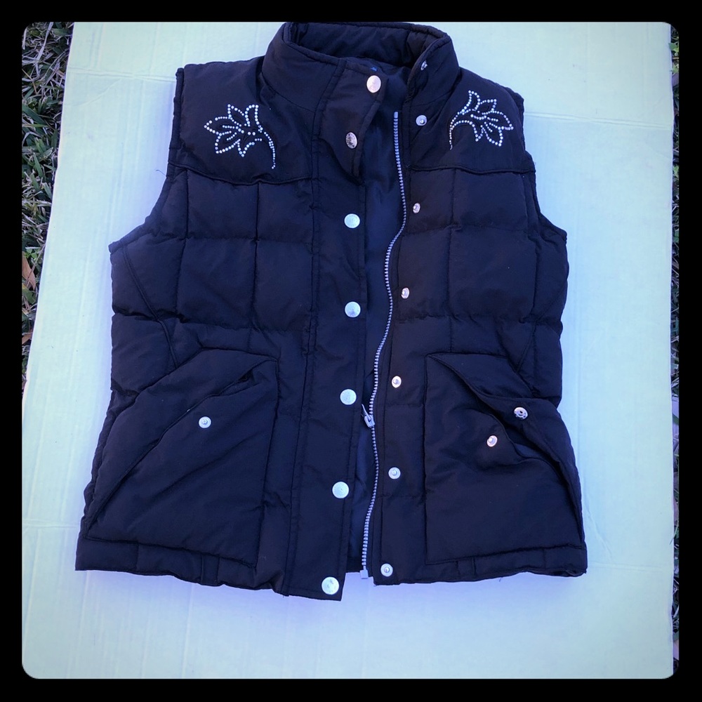 cowgirl Puffer vest sequence embroidered sz S